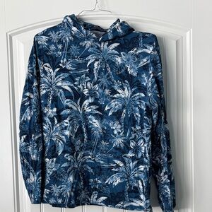 Ralph Lauren Navy and White Leaf Print Shirt